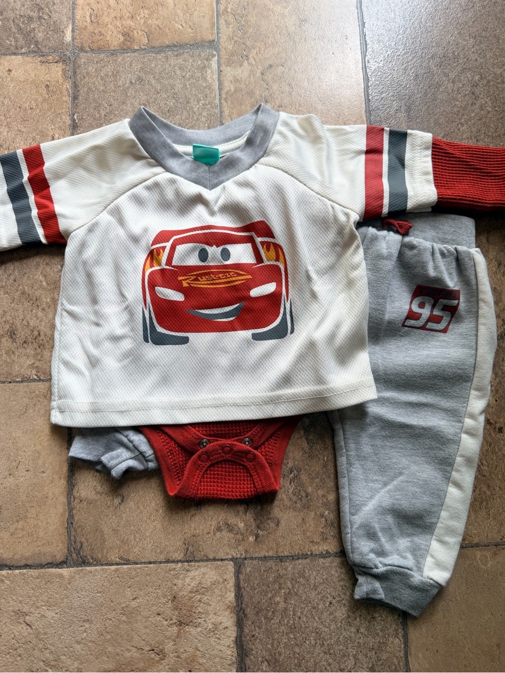 Official Cars Lightning McQueen Red & Gray Kids Outfit Set 3-6 months
